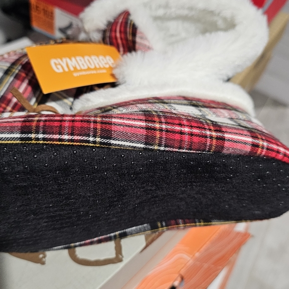 GYMBOREE Unisex Plaid Slippers shoes - Gymmies - Multi Clr SIZE 2 - 3 - Picture 7 of 8